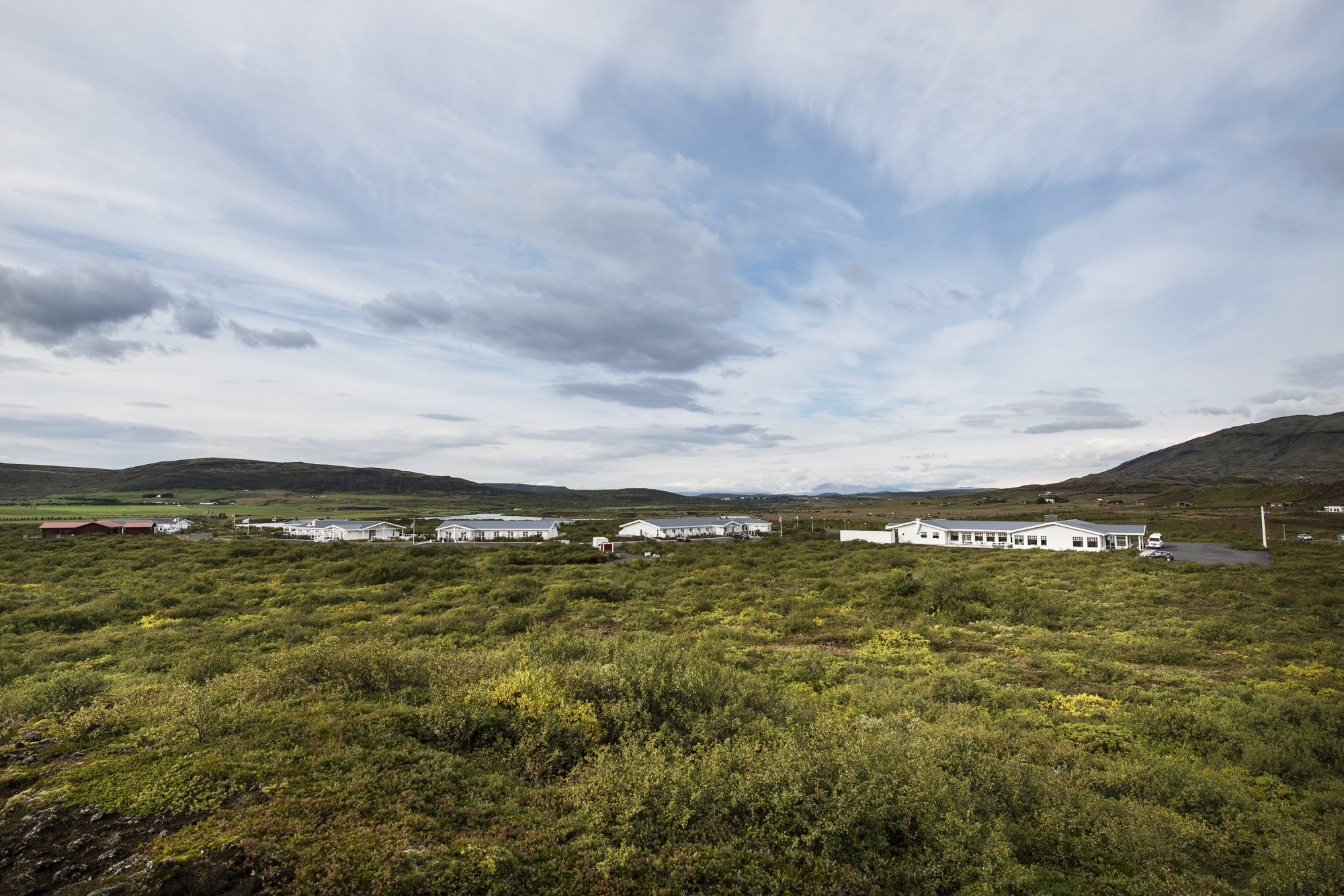 Exterior in summer at Hotel Grimsborgir in South Iceland