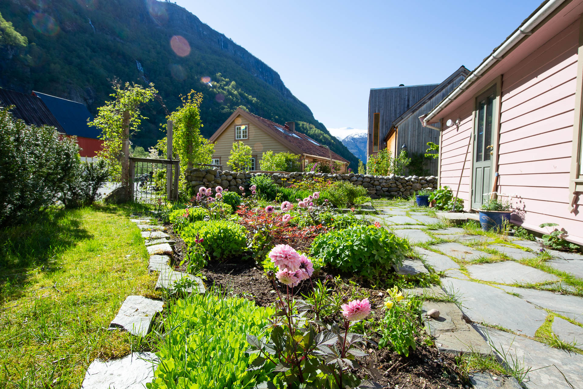 Gardens in summer at Aurland 29/2, Norway