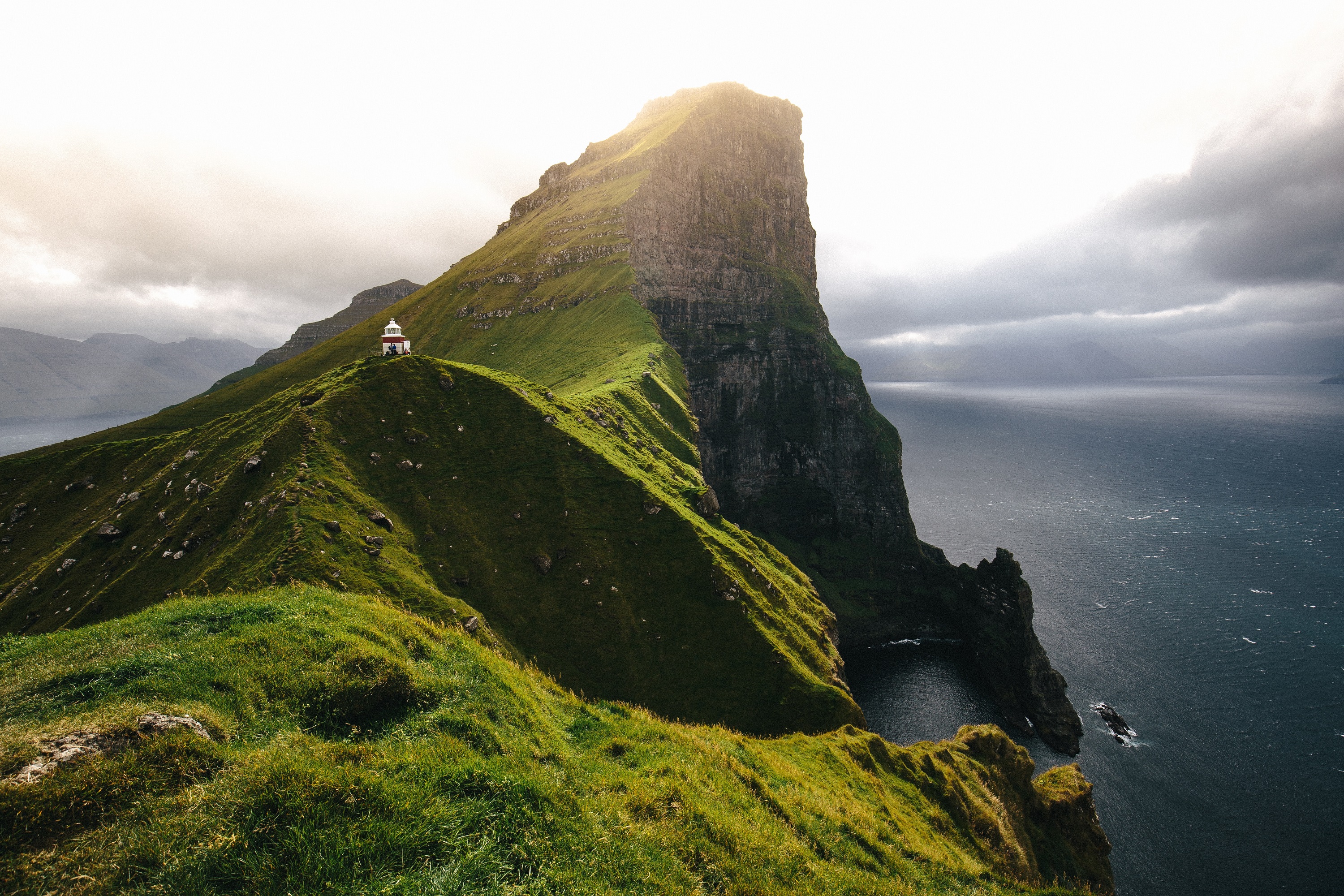 Kallur lighthouse on the island of Kalsoy in the Faroe Islands