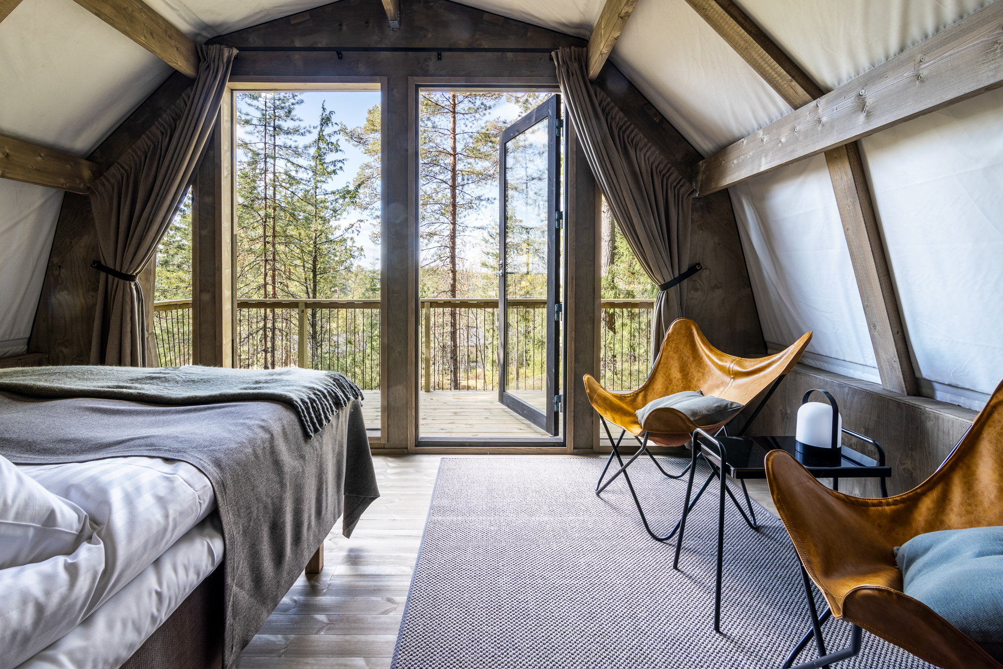 Glamping Dome at Haltia Lake Lodge in Nuuksio National Park in Finland
