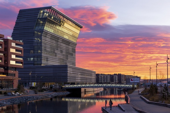 Sunset over The Munch Museum, Oslo, Norway