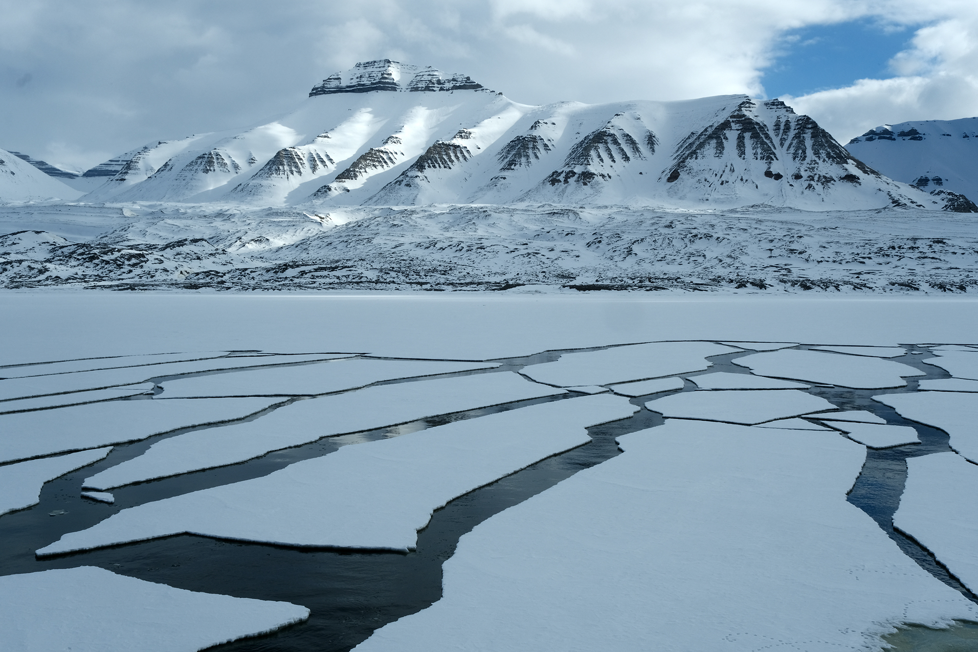Snowy mountains in Svalbard, Arctic Norway